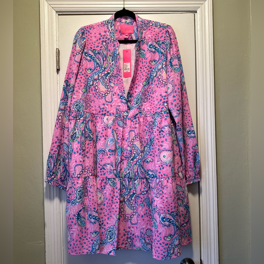 Lilly Pulitzer Pink and Blue Paisley Mini Dress